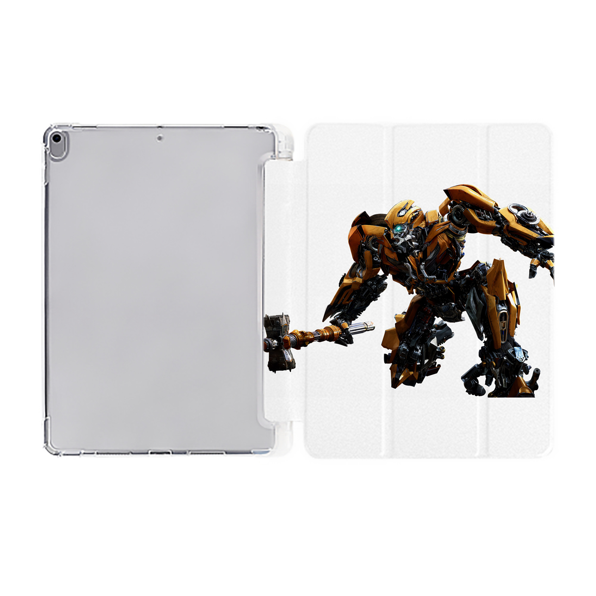 （画像用） Transformers トランスフォーマー IPad ケース ペン収納付き 三つ折りスタンド PUレザー×シリコン 対応機種9.5/10.5/10.9インチ